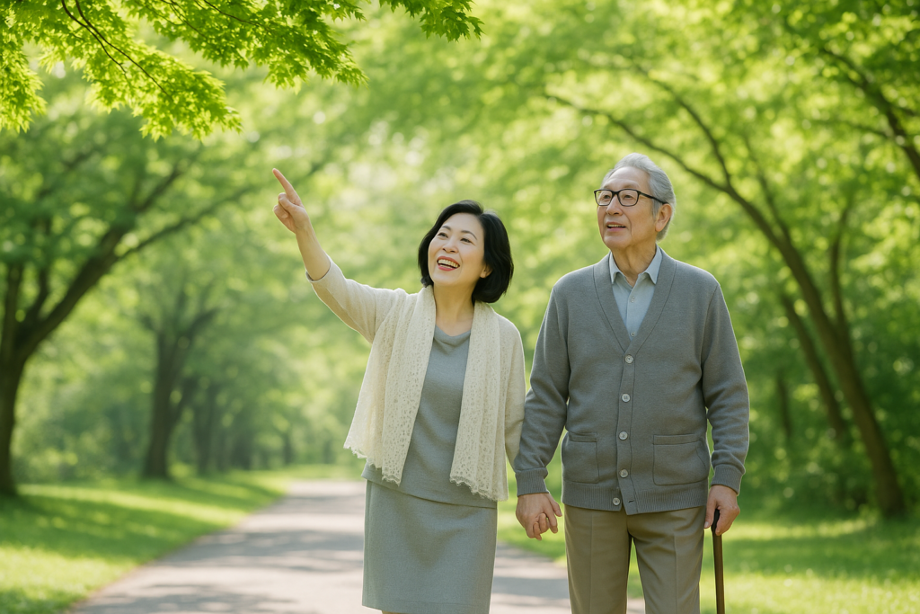 老夫婦の散歩