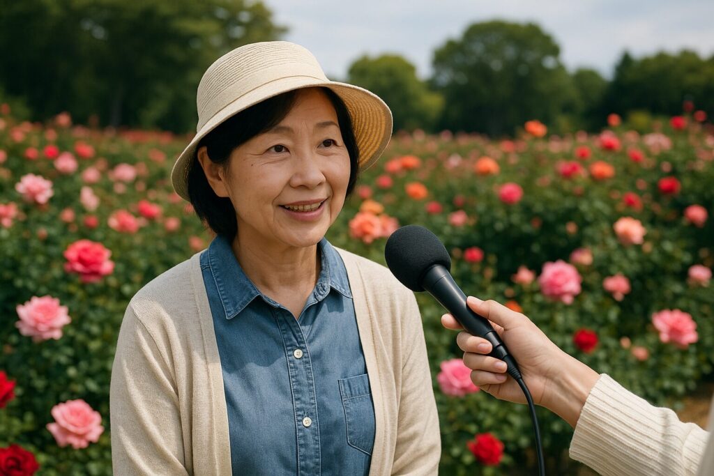 AI画像 インタビューを受ける女性